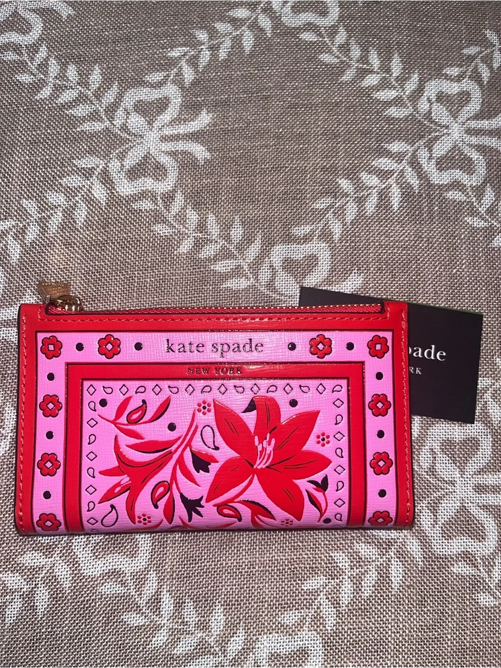 NWT! kate spade Morgan Bandana Small Slim Bifold Wallet